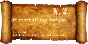 Mitterhöfer Marion névjegykártya